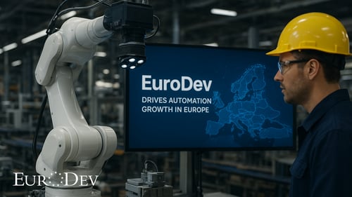 Factory robotics and AI-driven vision system powering automation.