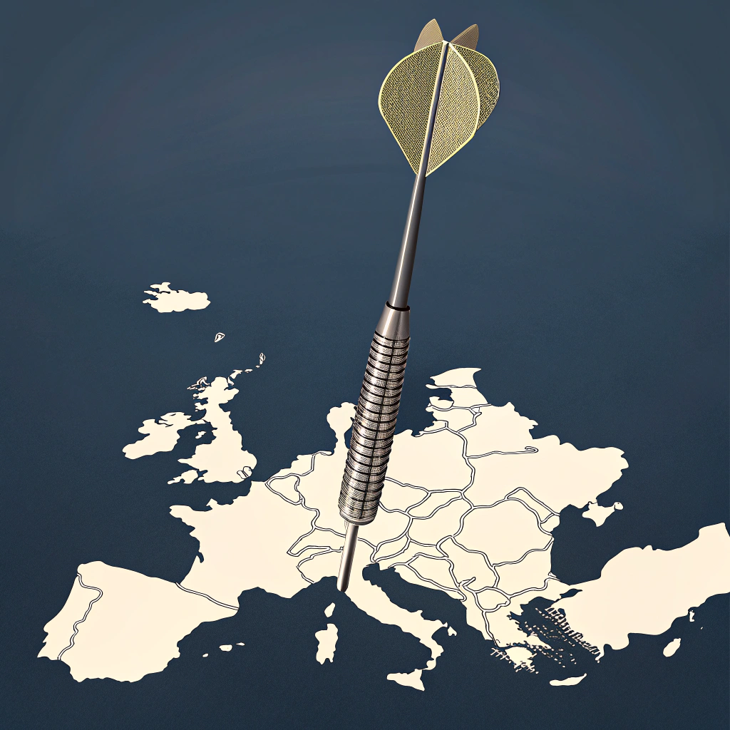 vector-image-of-dart-hitting-the-shape-of-the-euro